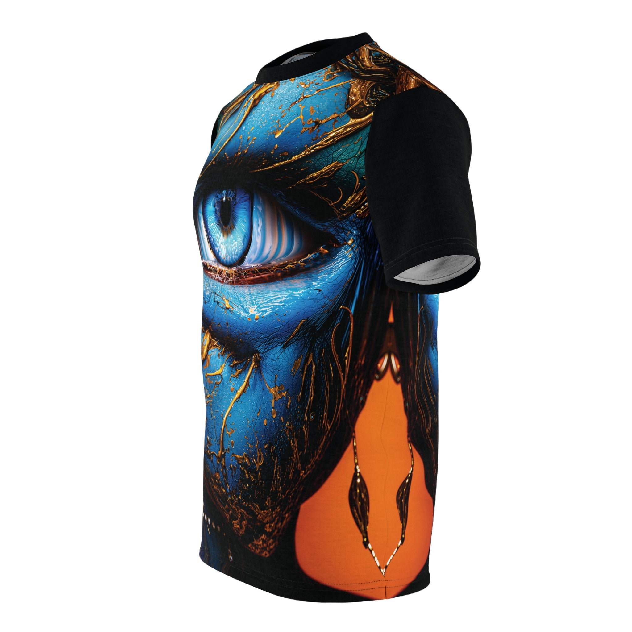 Cut & Sew Opal Blue Eye Art Tee All-Over Print T-Shirt