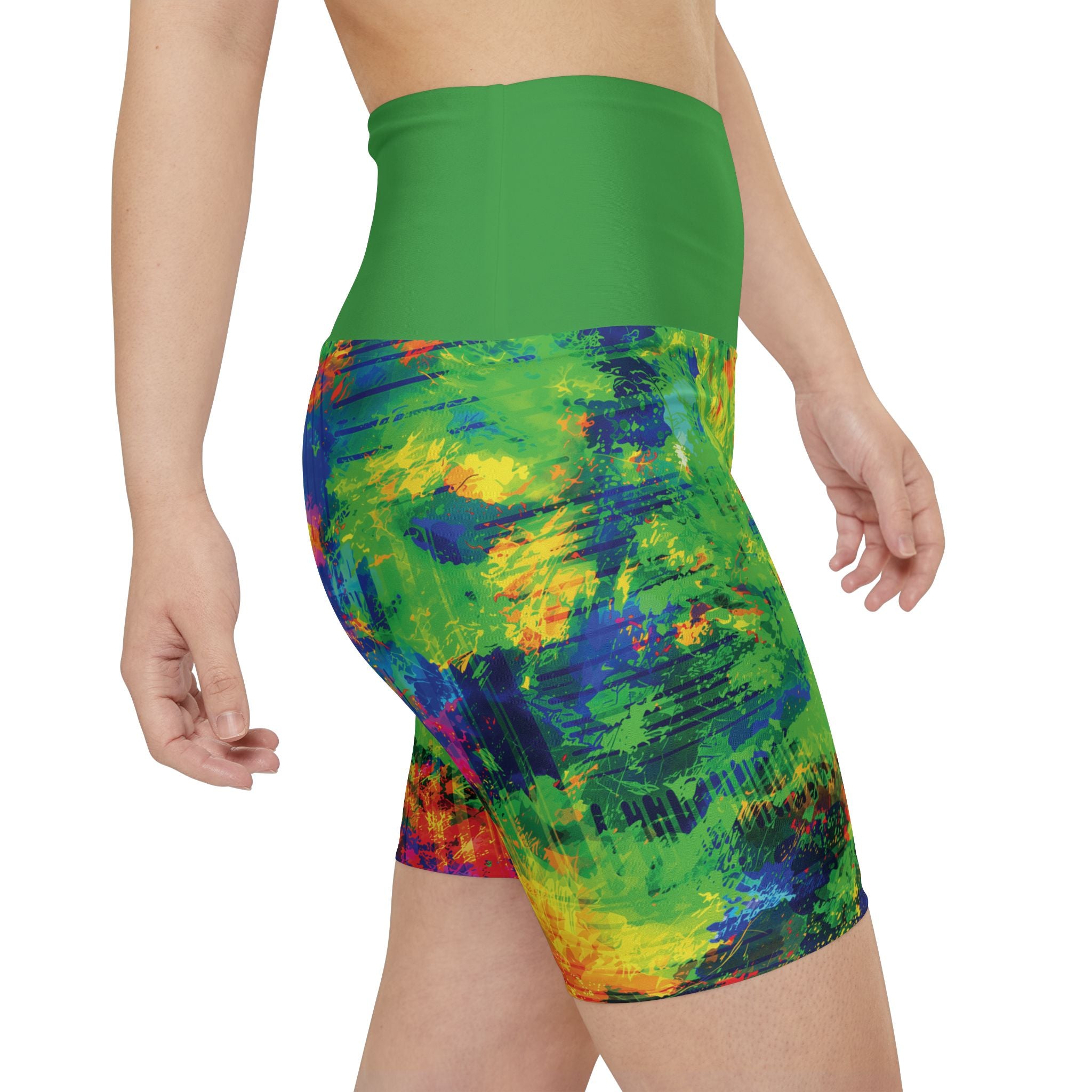 Street Surge High-Waist Opal Workout Shorts — Women's Active Biker Shorts