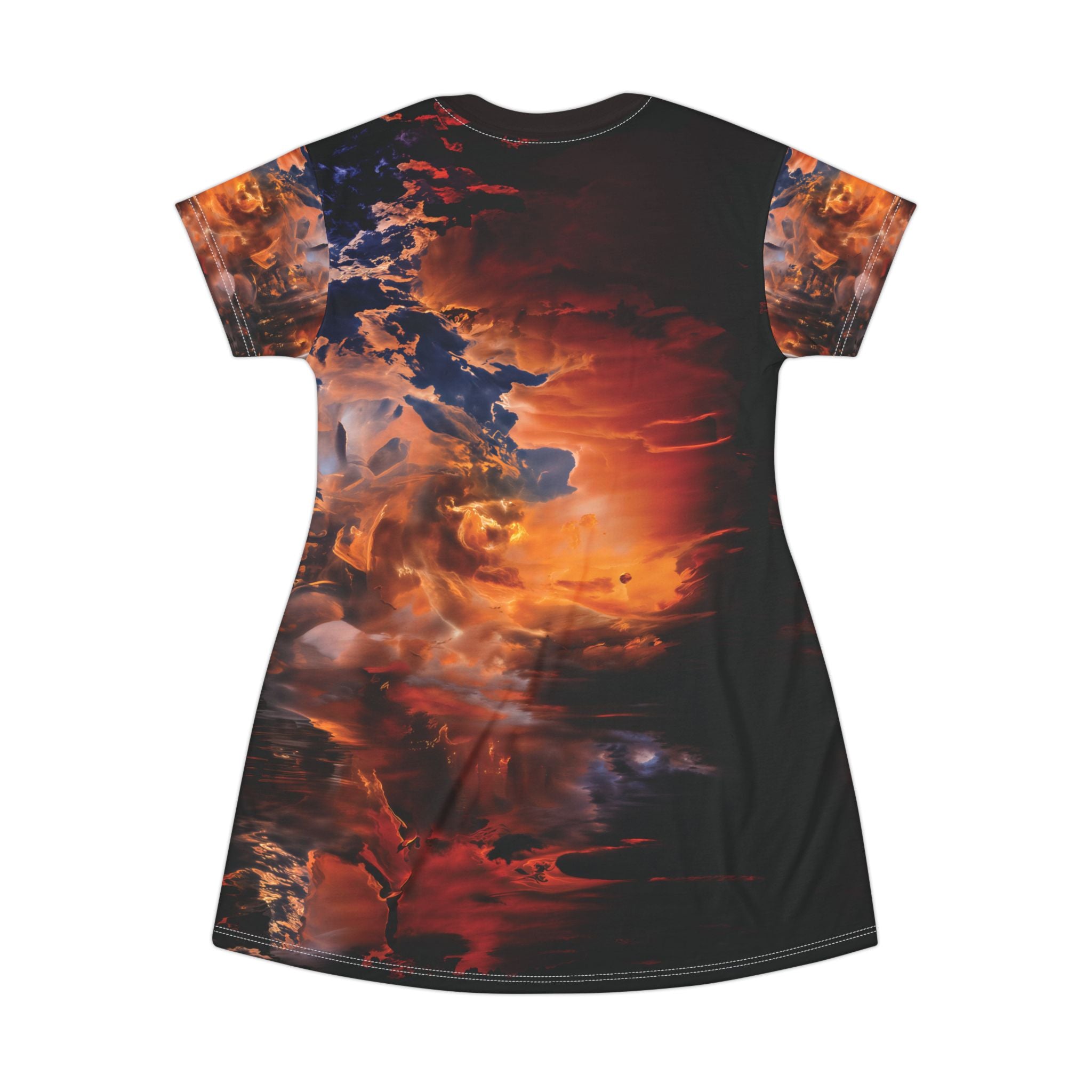 Opal Fiery Sunset Abstract T-Shirt Dress
