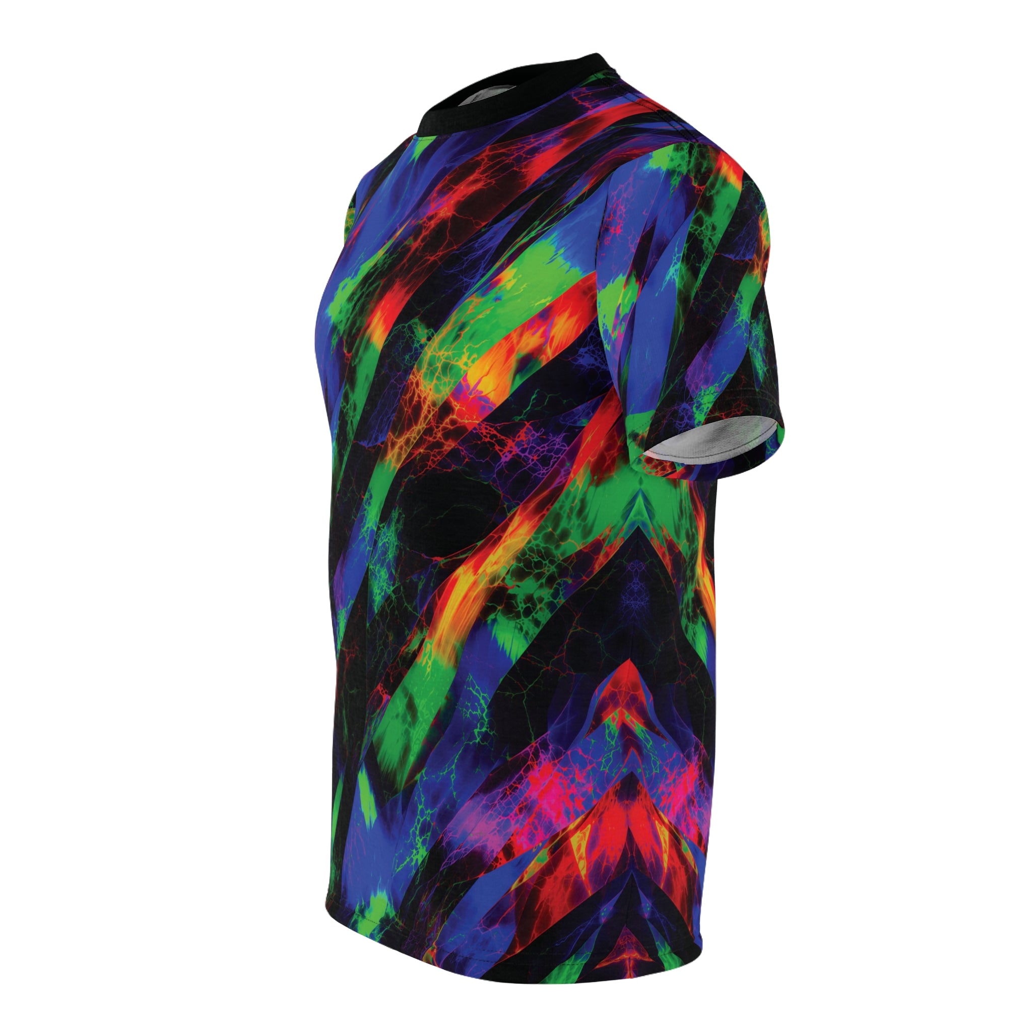 Voltage Rift Tee Neon Splash Cut & Sew T-Shirt
