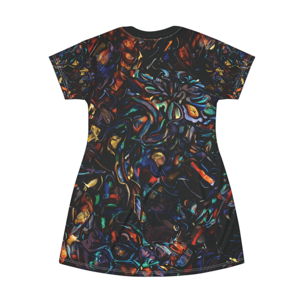 Opal Swirls Relaxed T-Shirt Dress