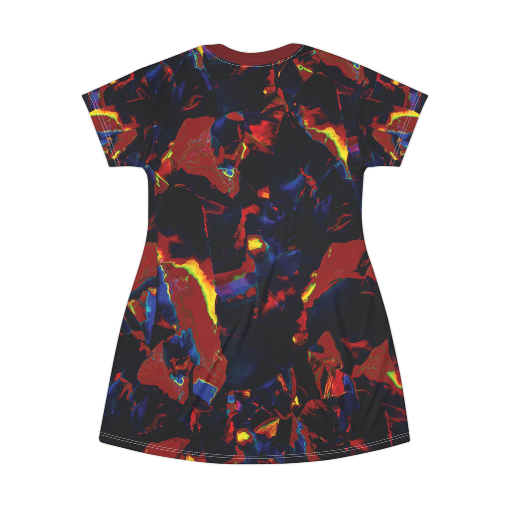Black Opal Red Blue Lava T-Shirt Dress