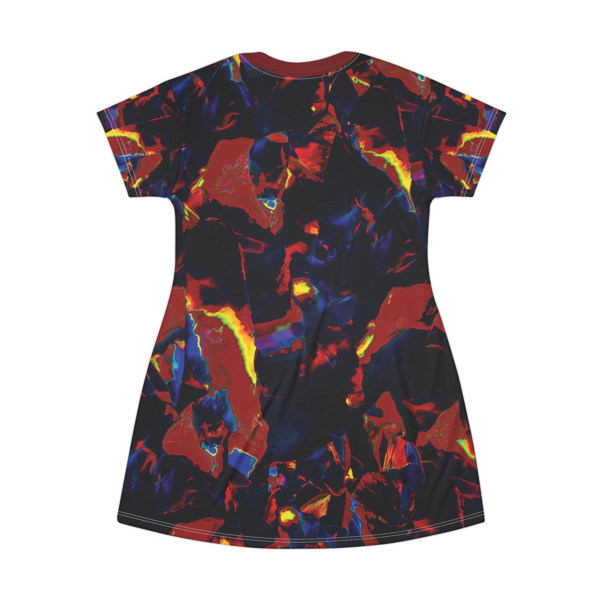 Black Opal Red Blue Lava T-Shirt Dress
