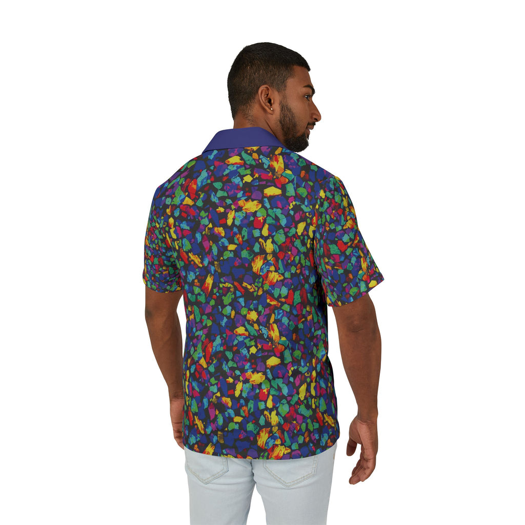 Not Here To Behave Opal Mosaic Hawaiian Camp Shirt Confetti Current