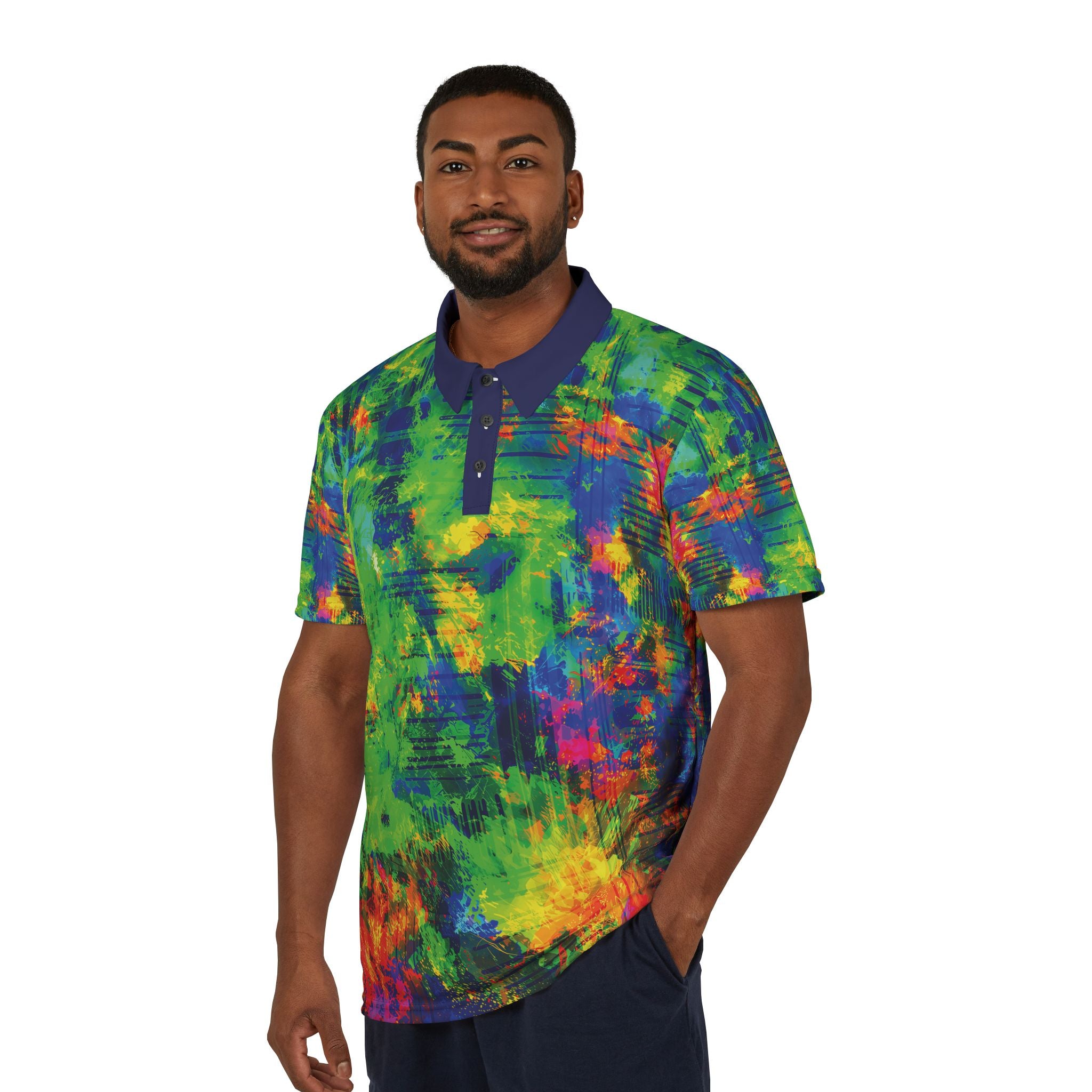 Coober Opal Polo Shirt — Vibrant All-Over-Print Casual Polo