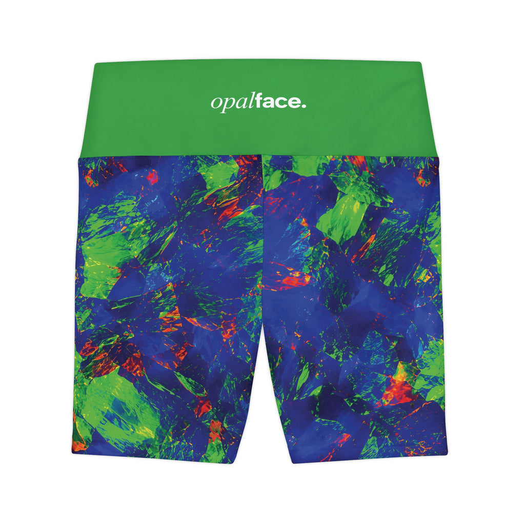 Verdant Voltage High-Waist Bike Workout Shorts