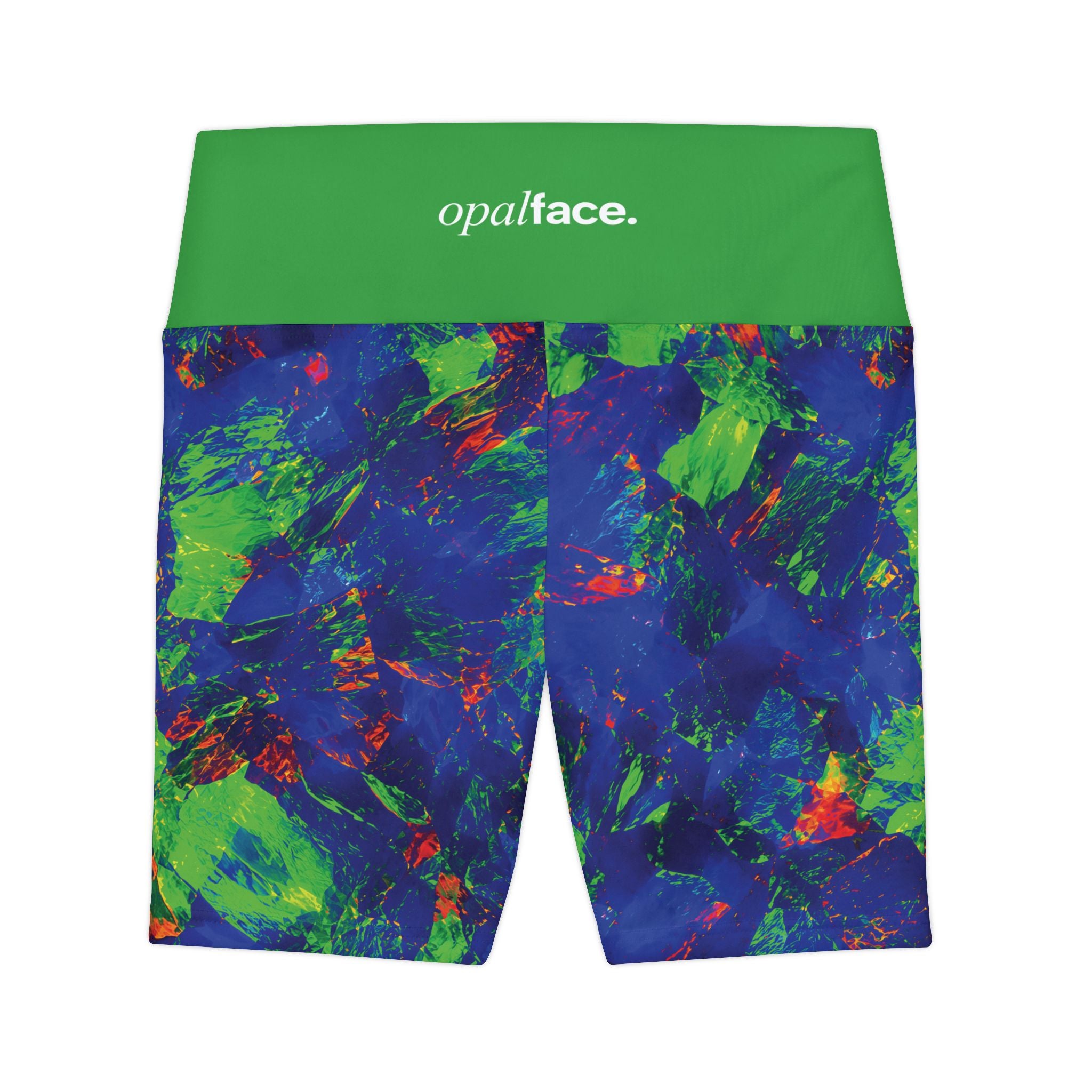Verdant Voltage High-Waist Bike Workout Shorts