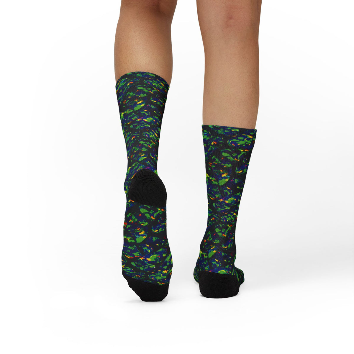 Socks, The Coolest Opal Green & Blue Patterned Crew Socks