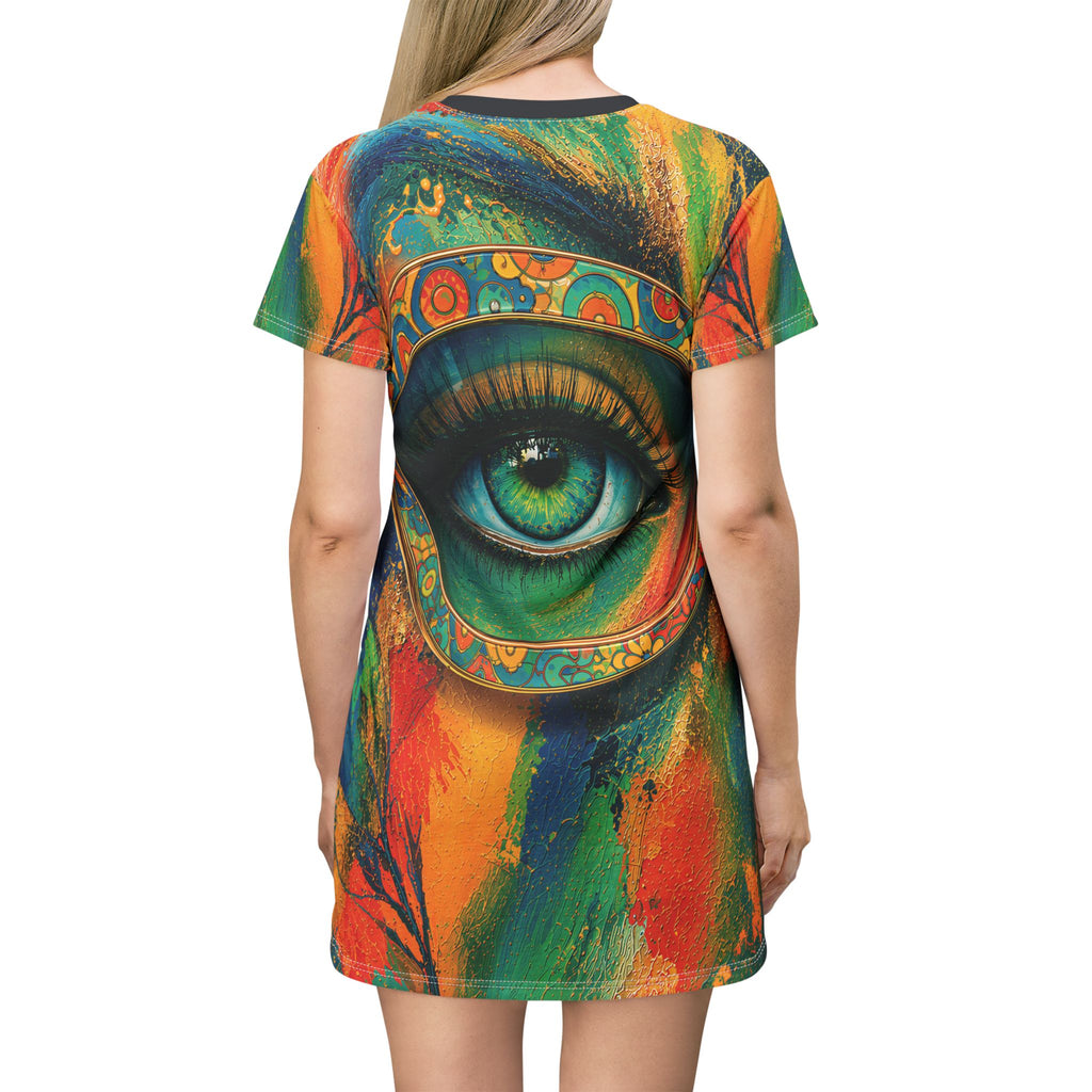 Opal Mystic Green Eye Illustration T-Shirt Dress