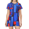 T-Shirt Dress, Not Your Basic Opal Blue Block