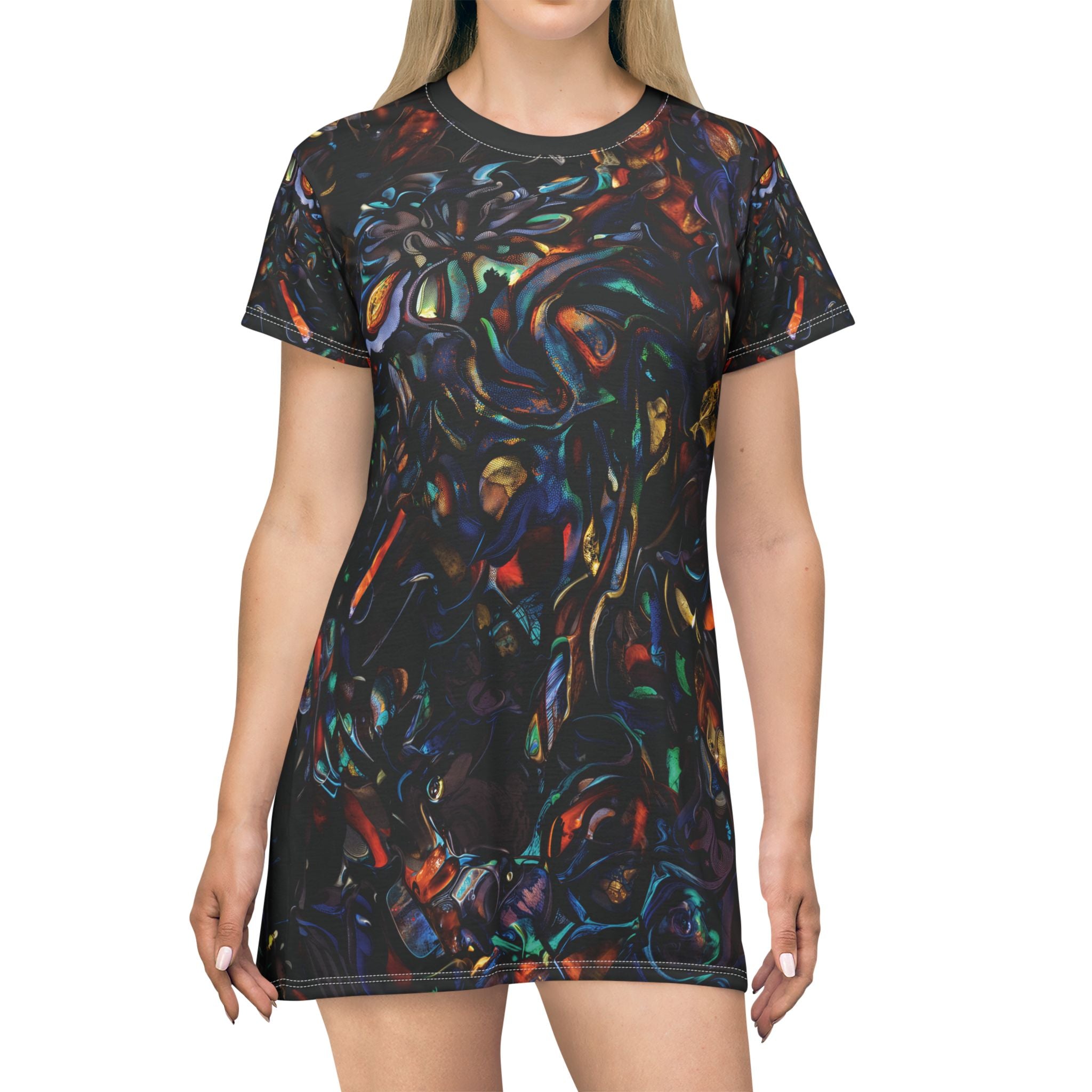Opal Swirls Relaxed T-Shirt Dress