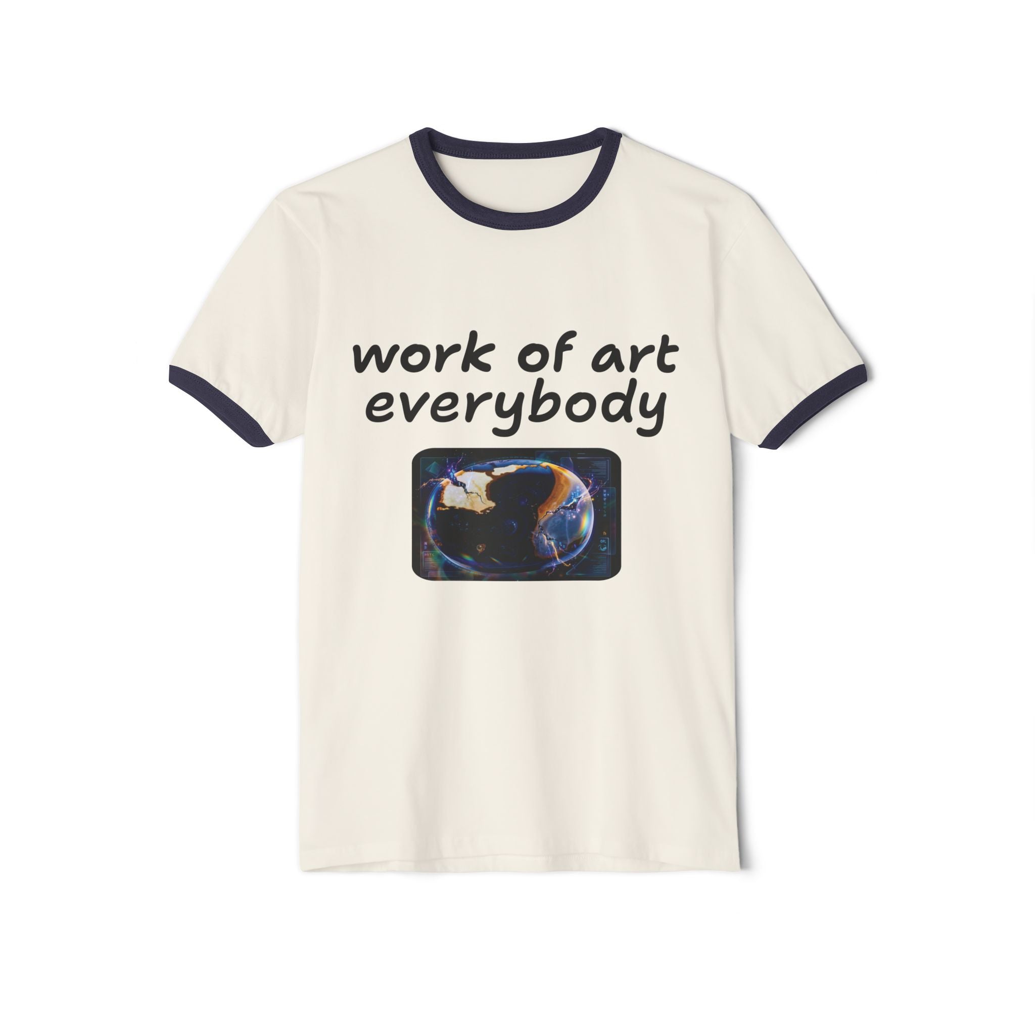 Not The Plain Option Work of Art Everybody Ringer Tee — doop de doop Graphic T‑Shirt