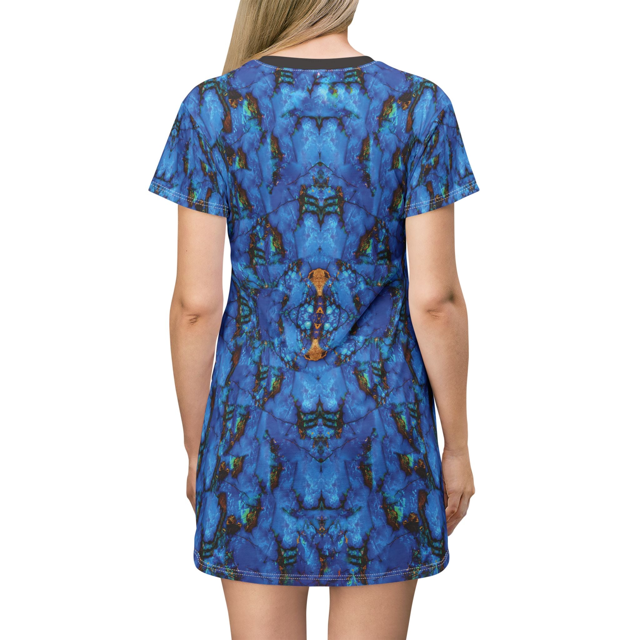 Blue Opal T-Shirt Dress Abstract All-Over Print