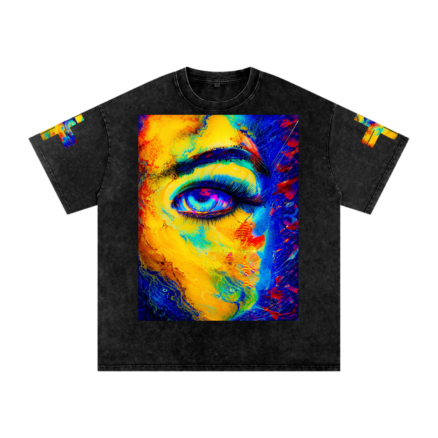 Not Basic. Never Boring. Snow Washed Oversized Cotton T-Shirt Neon Vision Snow Wash Tee