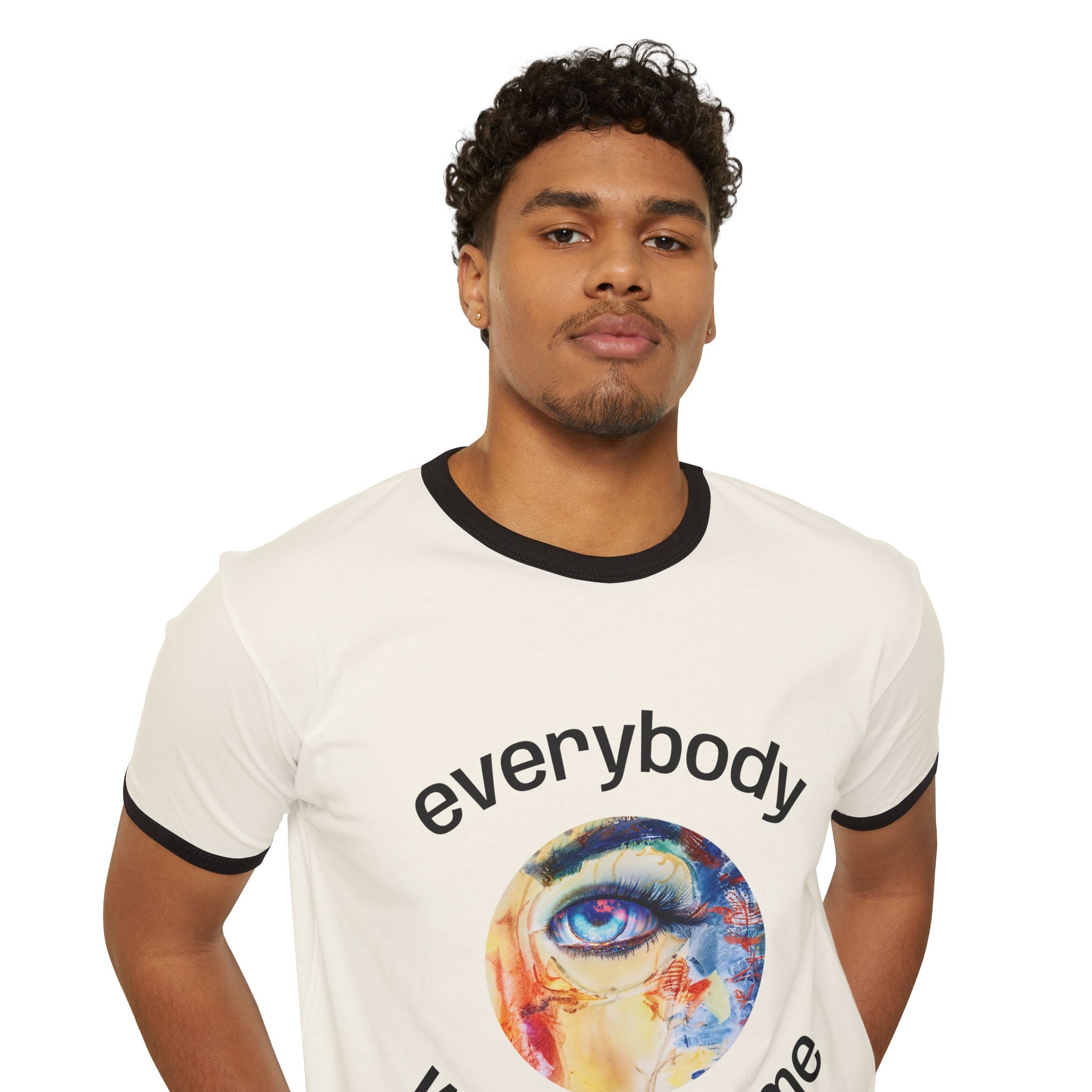 Not From The Same Rack Everybody Watching Me Ringer Tee Eye Graphic T-Shirt