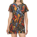 Abstract Lava Opal T-Shirt Dress