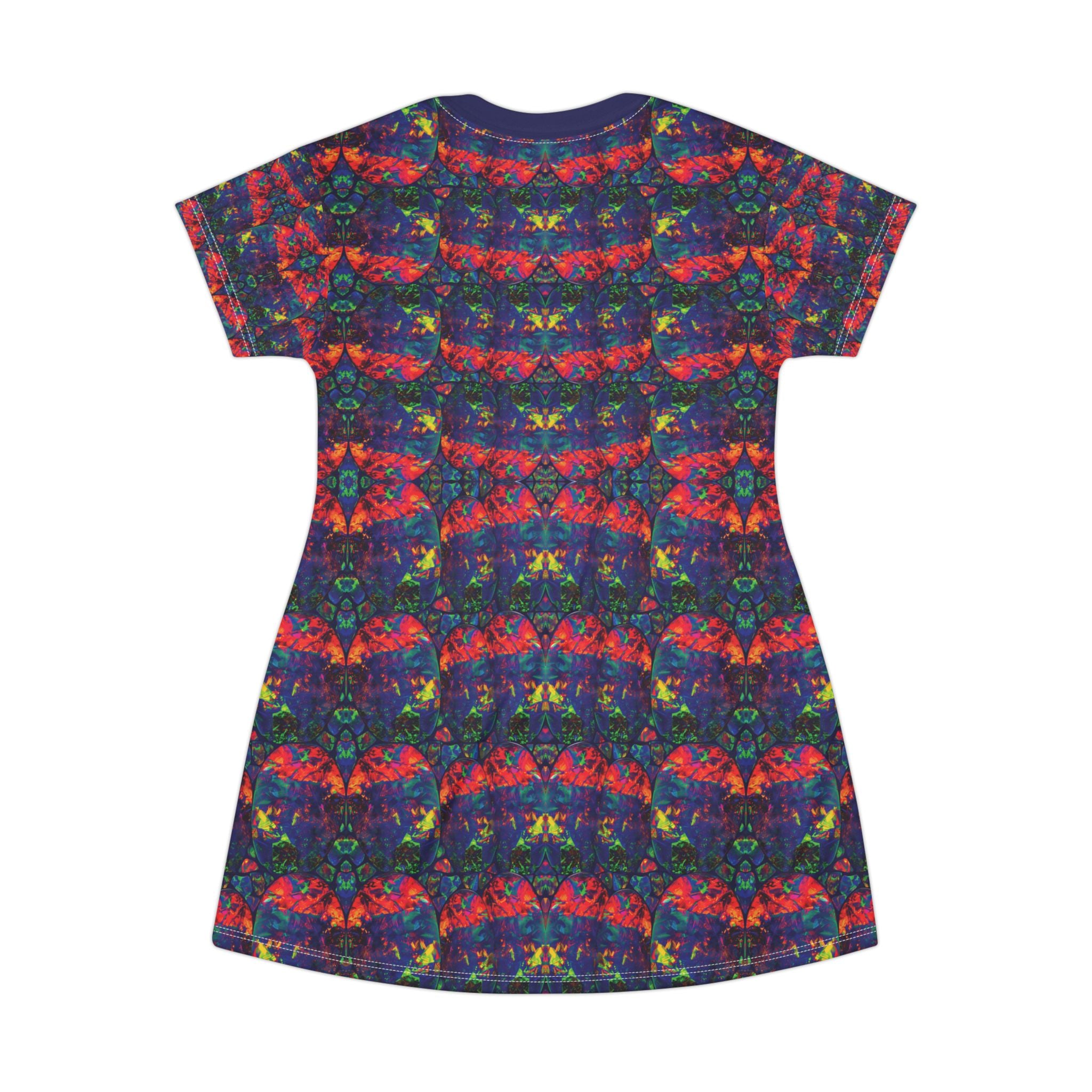Opal Kaleidoscope Floral Pattern T-Shirt Dress All-Over Print
