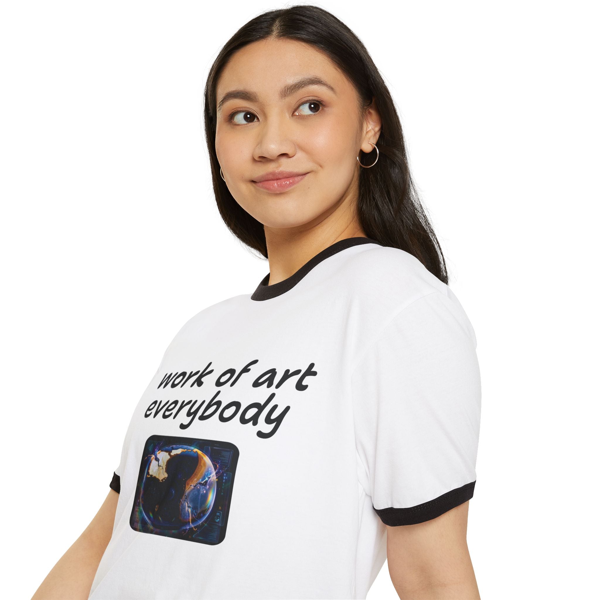 Not The Plain Option Work of Art Everybody Ringer Tee — doop de doop Graphic T‑Shirt
