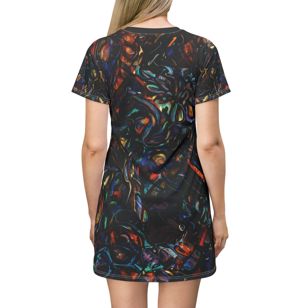 Opal Swirls Relaxed T-Shirt Dress