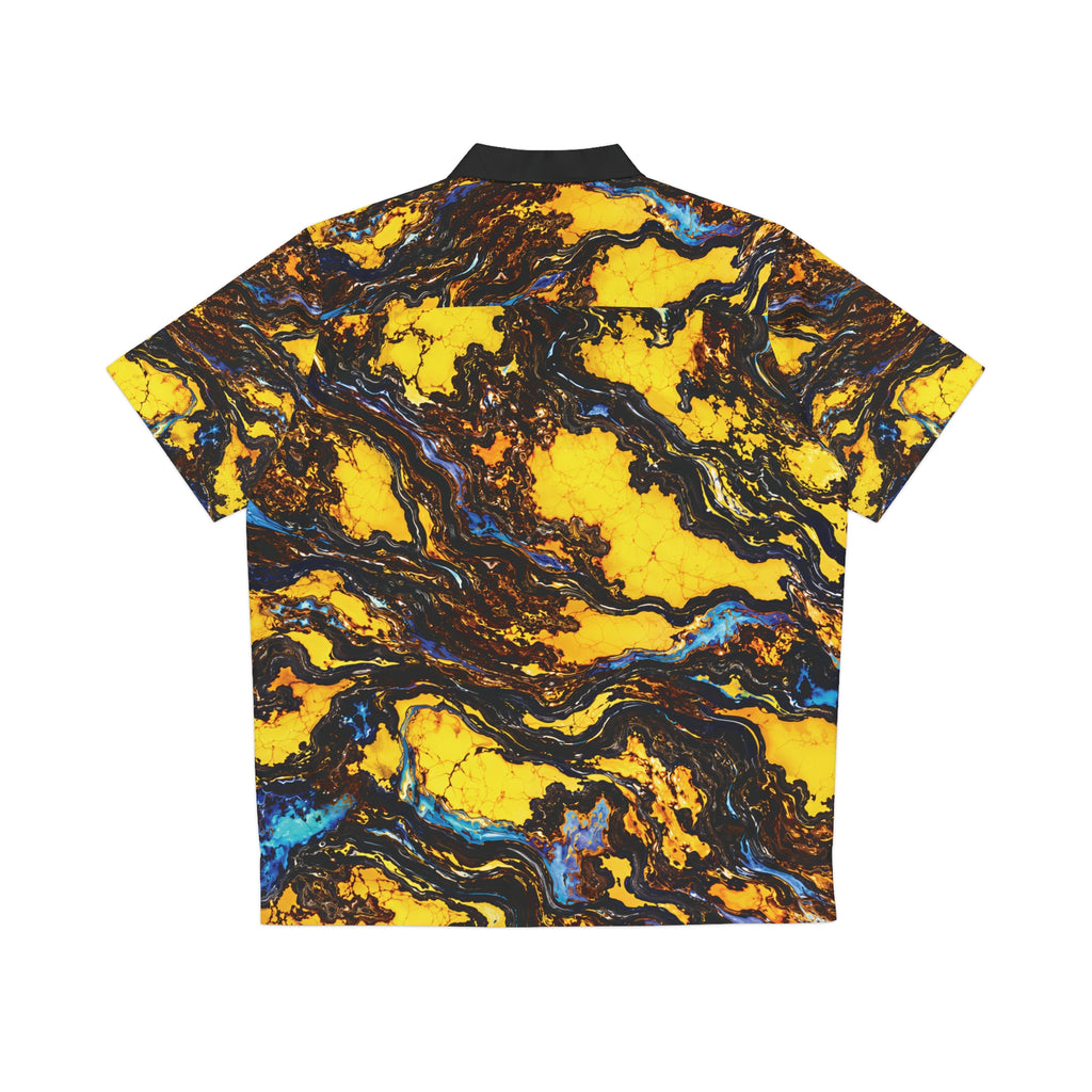 Not Just Another Product Yellow Blue Opal Pattern Hawaiian Shirt