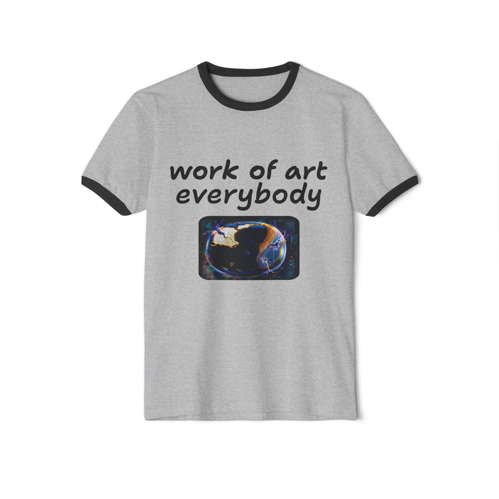 Not The Plain Option Work of Art Everybody Ringer Tee — doop de doop Graphic T‑Shirt