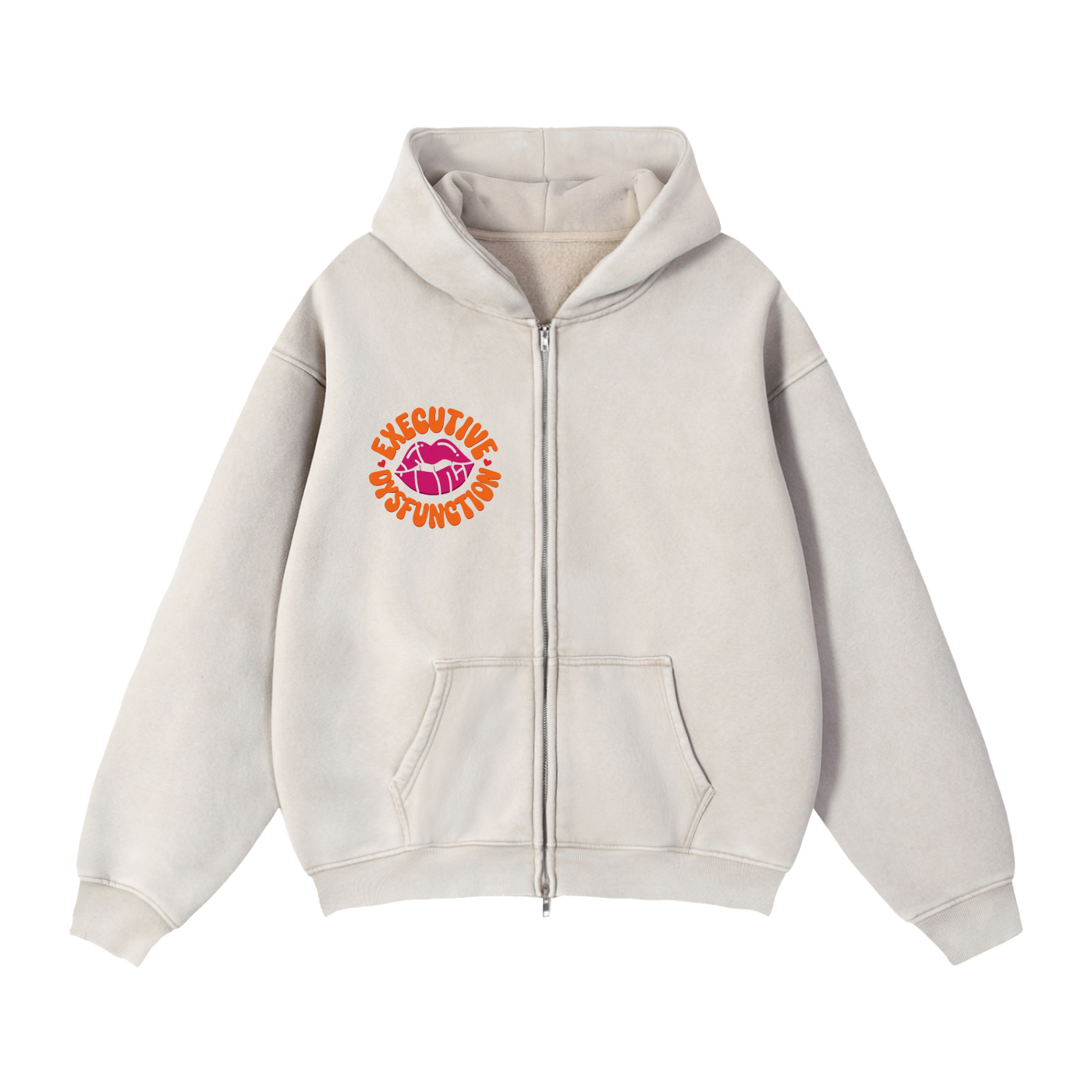 Hoodie, Zip-Through Boxy Fleece Not Made for the Background