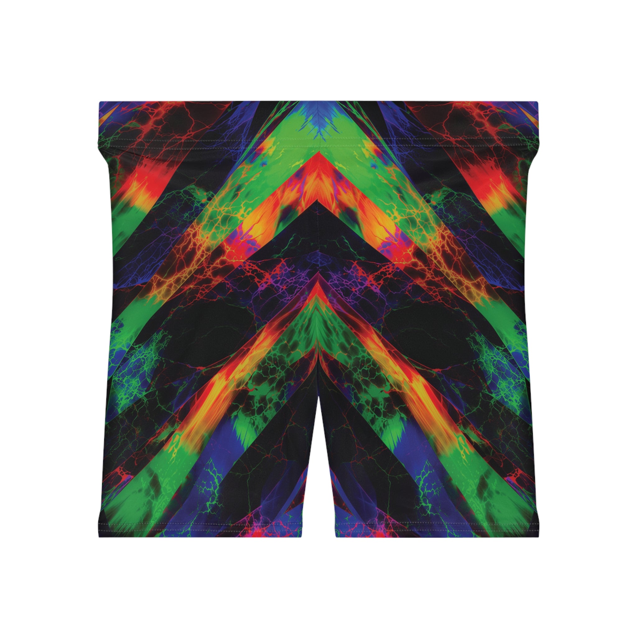Neon Surge Opal Biker Shorts