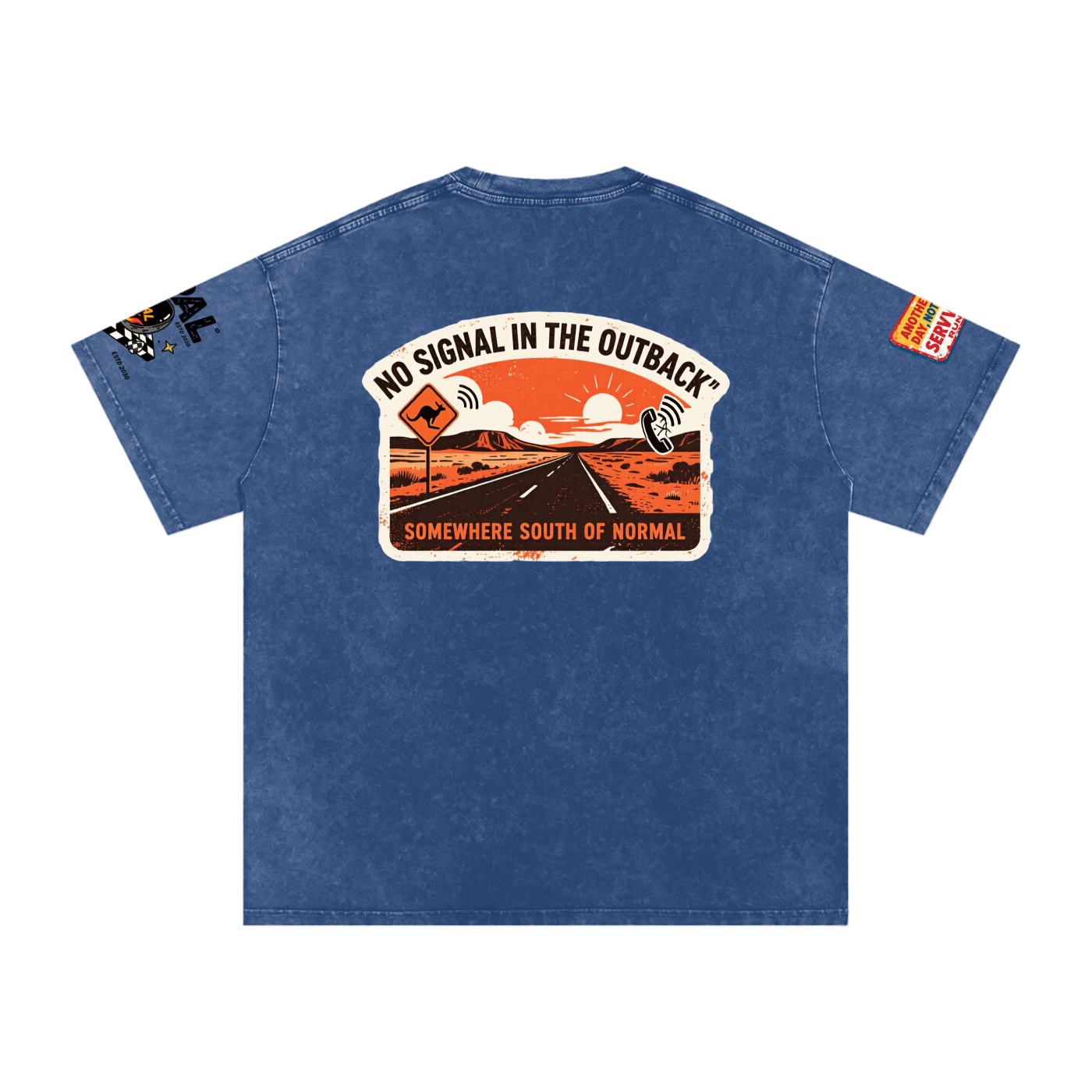 Not Expected Snow Washed Oversized Cotton T-Shirt Lost Signal Lucky Country Snow Wash Tee