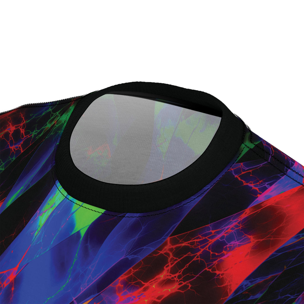 Voltage Rift Tee Neon Splash Cut & Sew T-Shirt