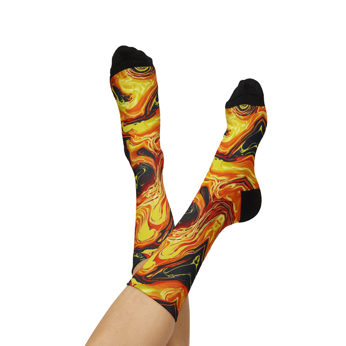 Socks, The Coolest Inferno Swirl Crew Socks