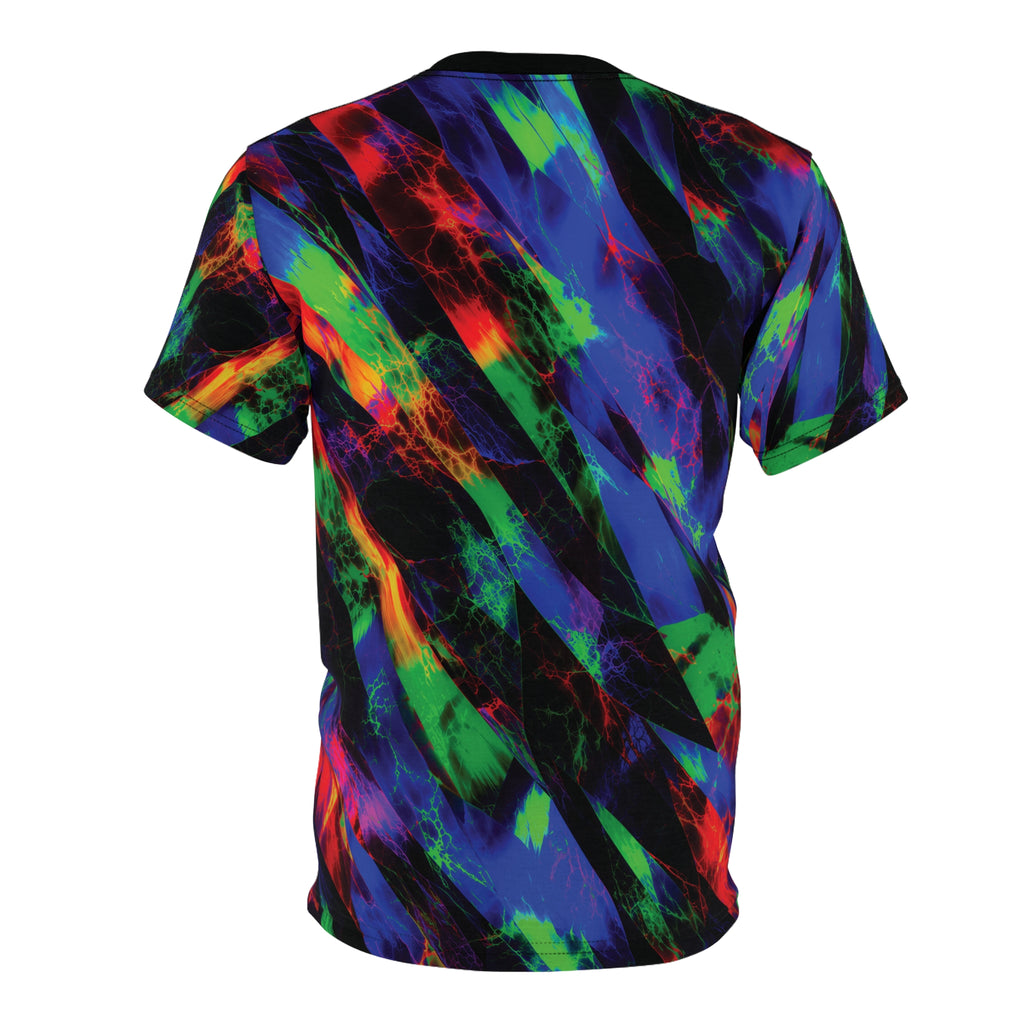 Voltage Rift Tee Neon Splash Cut & Sew T-Shirt