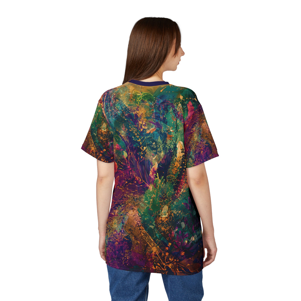 Cut & Sew Opal Teal Eye Artwork T-Shirt All-Over Print