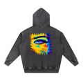 Hoodie, Not Calm Third Floor Energy Snow Wash Oversized Pullover