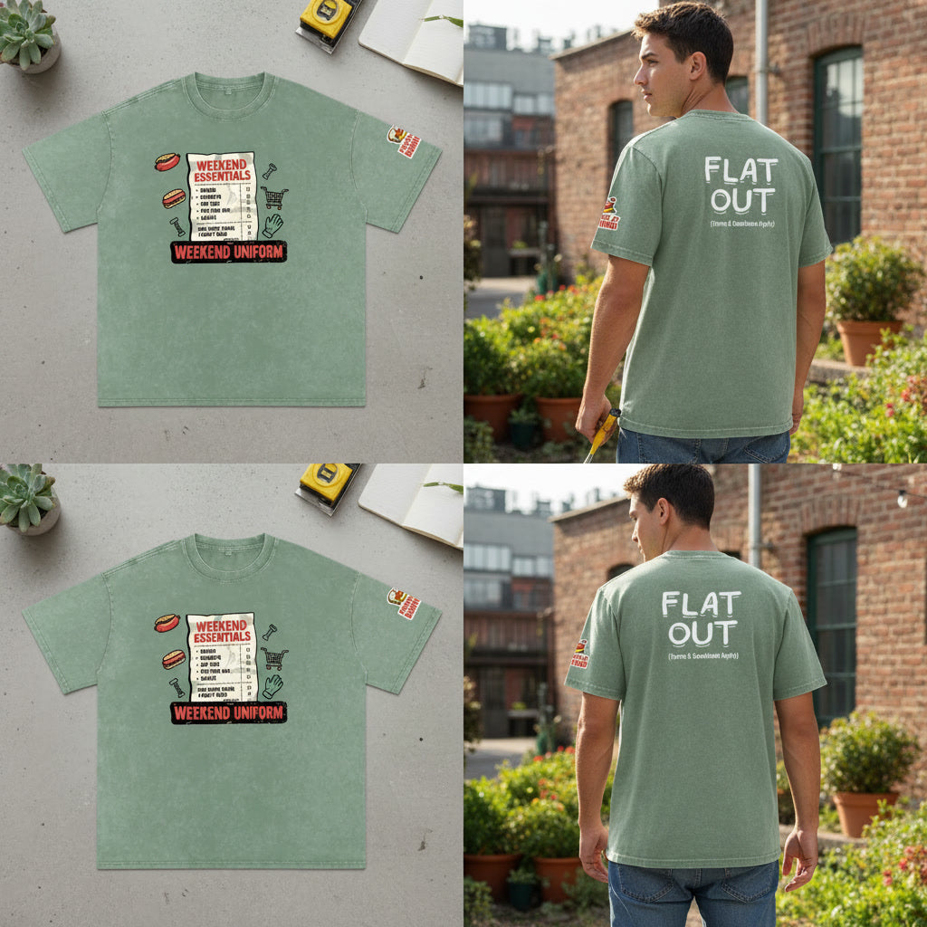 Not The Ordinary Snow Washed Oversized Cotton T-Shirt Flat Out Weekend Uniform Tee