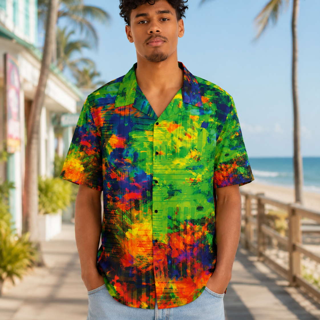 Not Wearing The Same As Everyone Coober Opal Neon Tropics Hawaiian Shirt