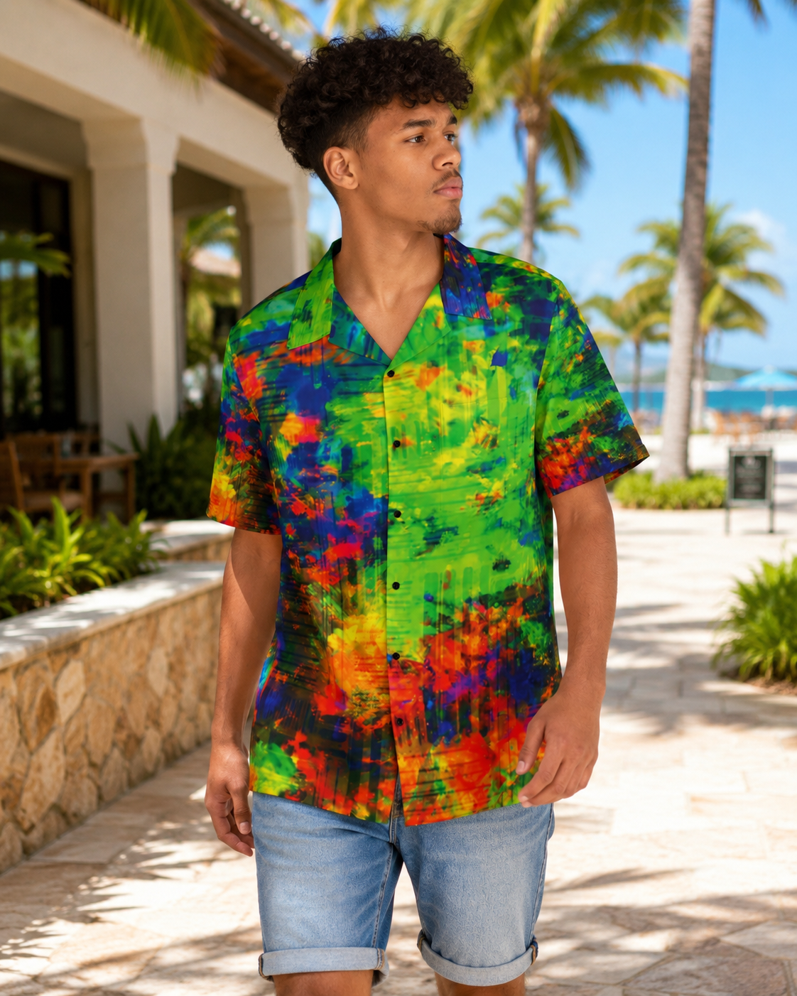 Not Wearing The Same As Everyone Coober Opal Neon Tropics Hawaiian Shirt