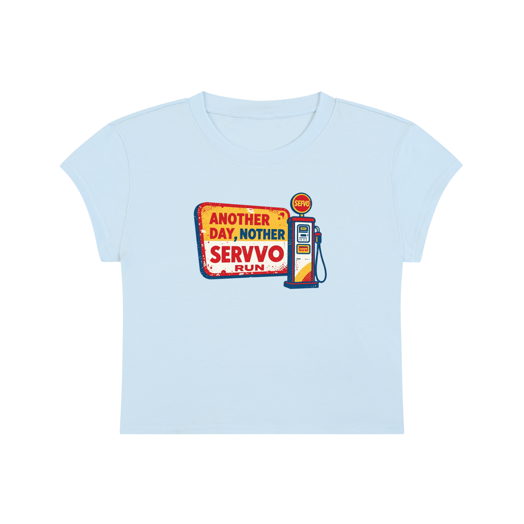 Not Silent Women's Slim-Fit Cropped T-Shirt - Another Day, Nother Servo Run Crop Tee