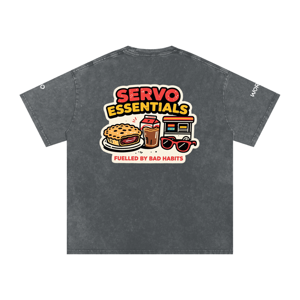 Not the Usual Snow Washed Oversized Cotton T-Shirt Another Day Servo Run Tee