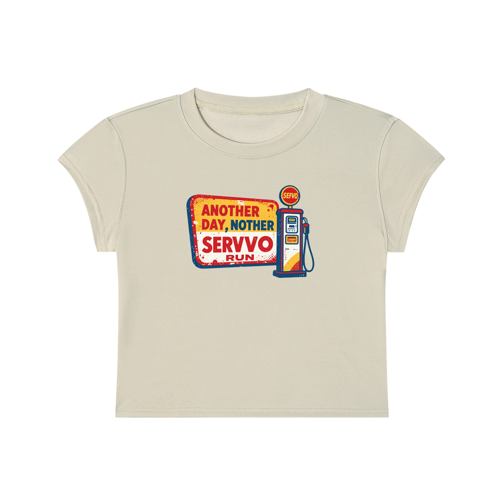 Not Silent Women's Slim-Fit Cropped T-Shirt - Another Day, Nother Servo Run Crop Tee
