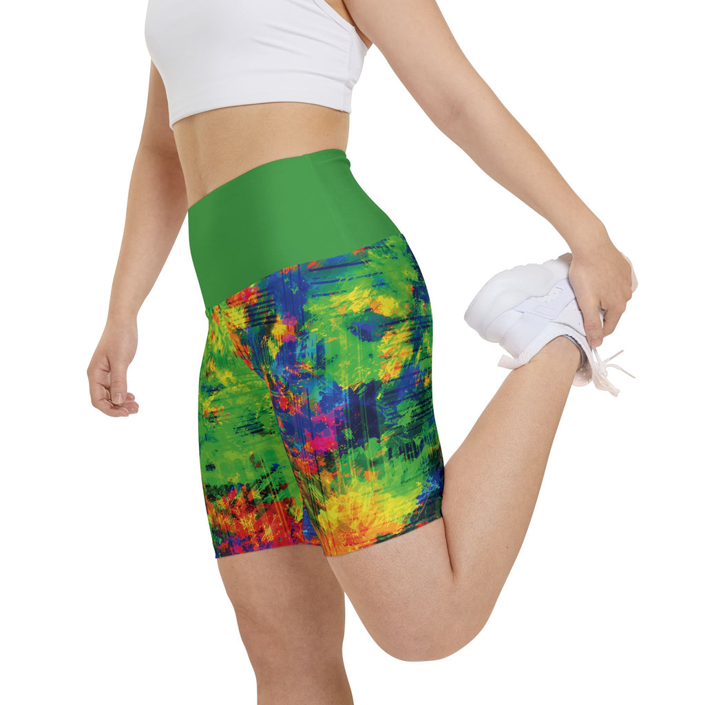 Street Surge High-Waist Opal Workout Shorts — Women's Active Biker Shorts