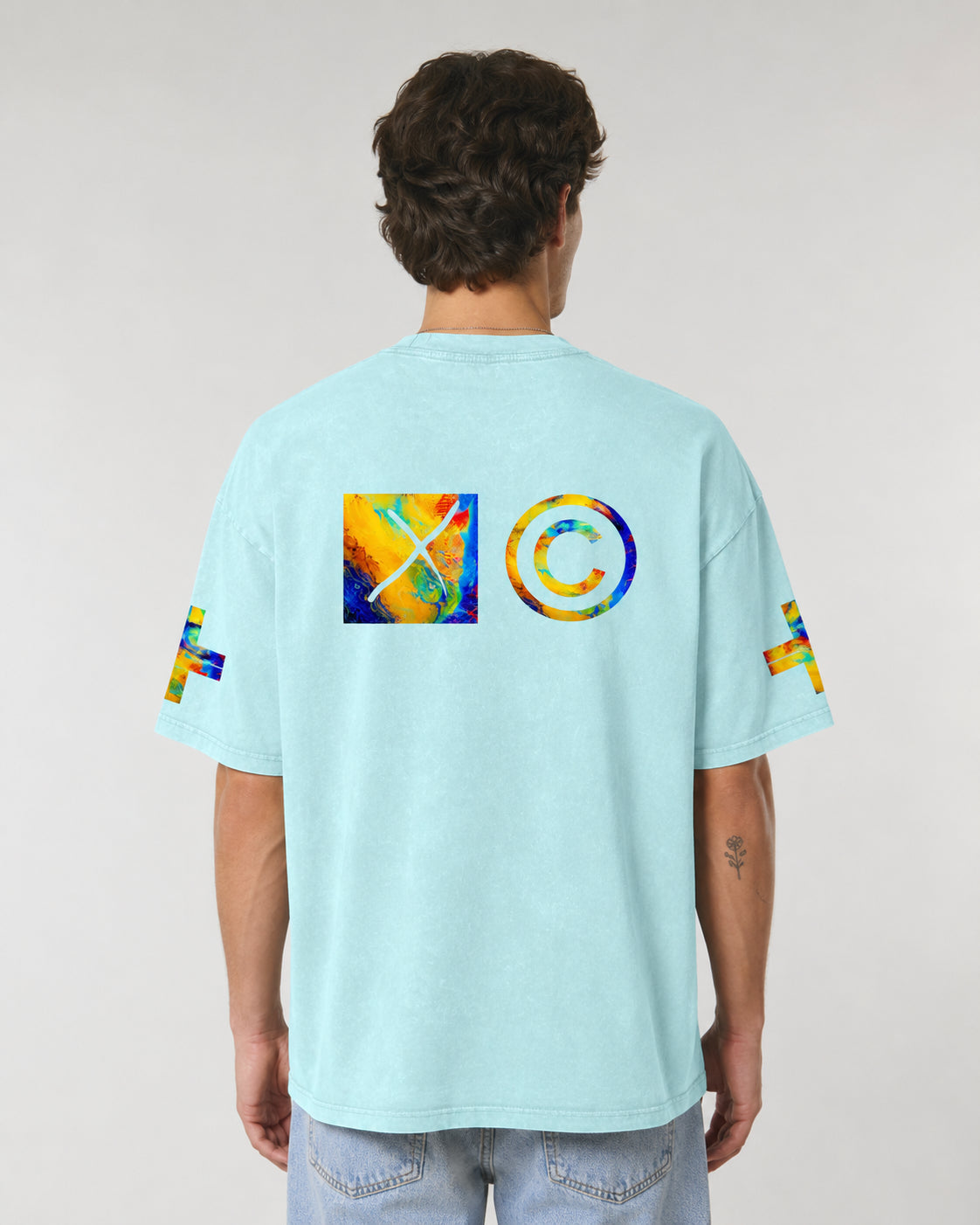 Not Basic. Never Boring. Snow Washed Oversized Cotton T-Shirt Neon Vision Snow Wash Tee