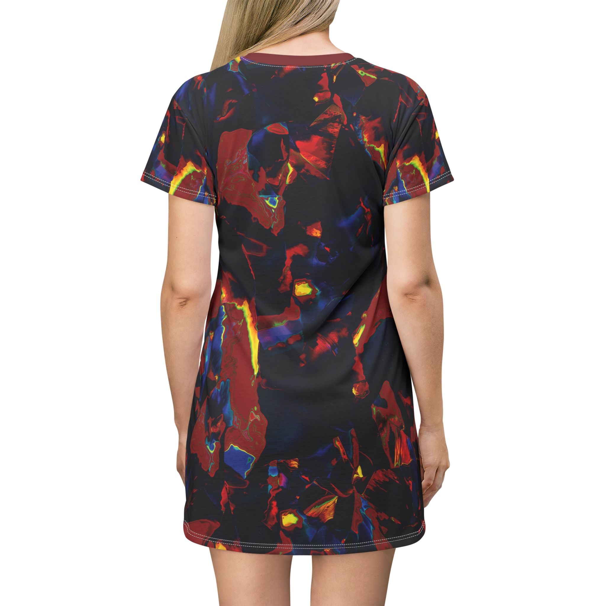Black Opal Red Blue Lava T-Shirt Dress