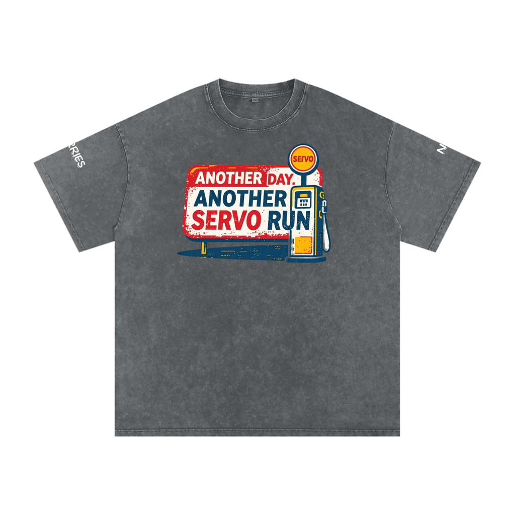 Not the Usual Snow Washed Oversized Cotton T-Shirt Another Day Servo Run Tee