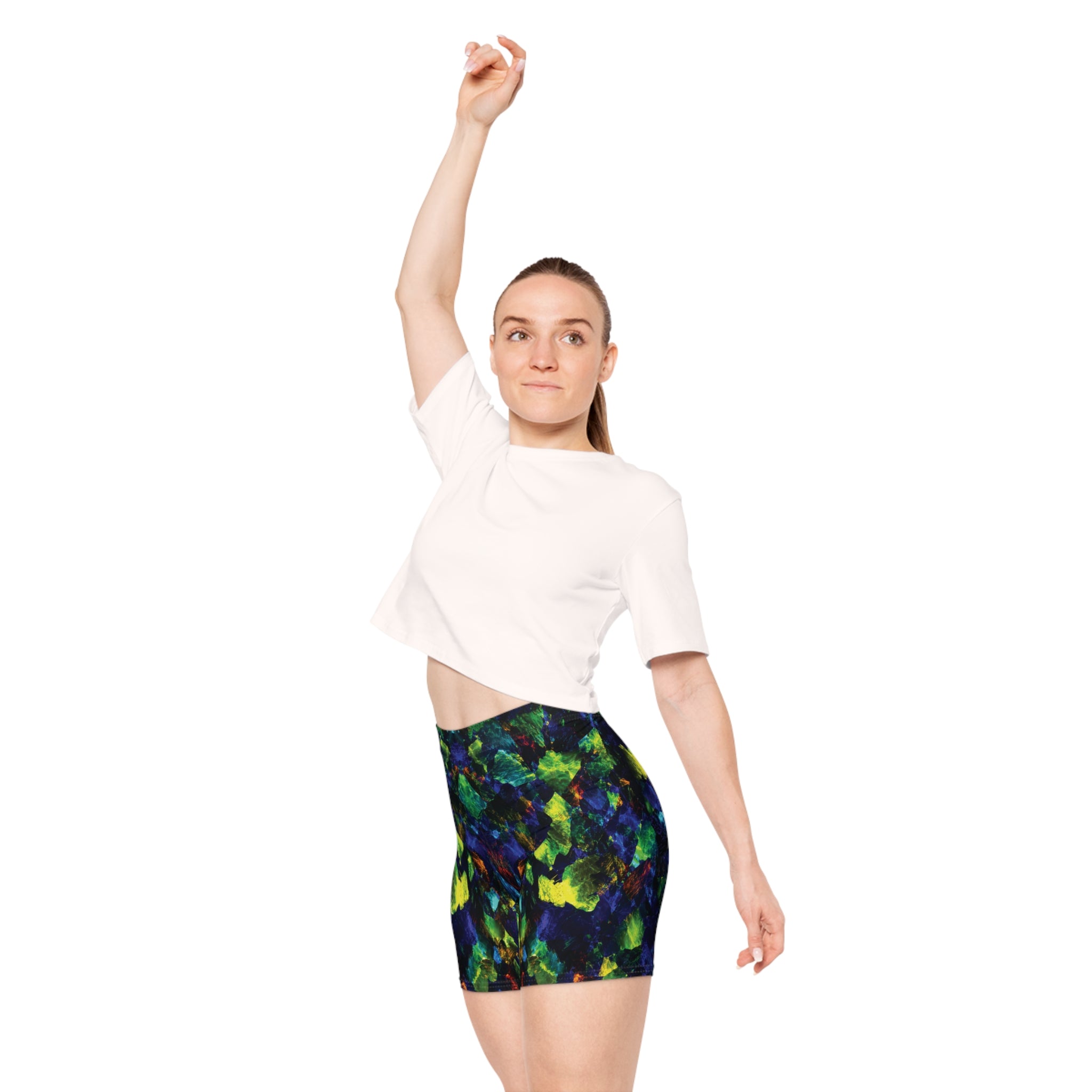 Neon Quarry Opal Biker Shorts