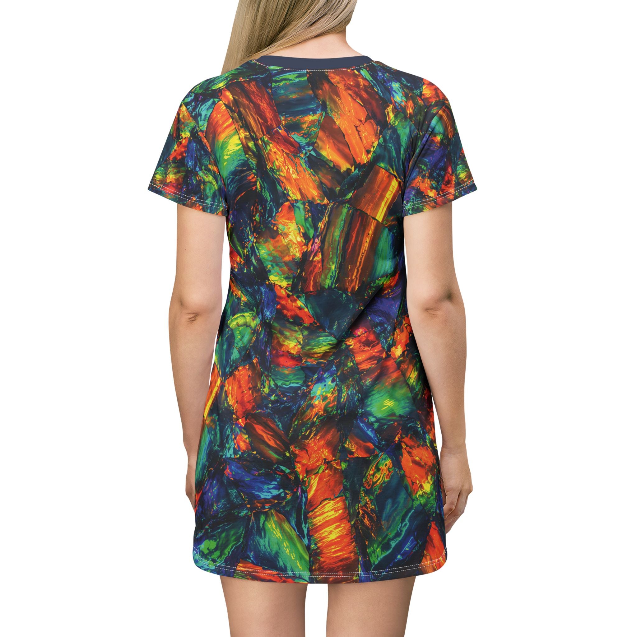 Opal Color Brushstroke T-Shirt Dress