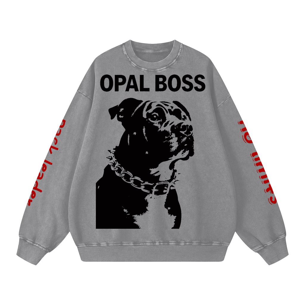 Not Mild Snow Washed Oversized Sweatshirt Opal Boss Glitch