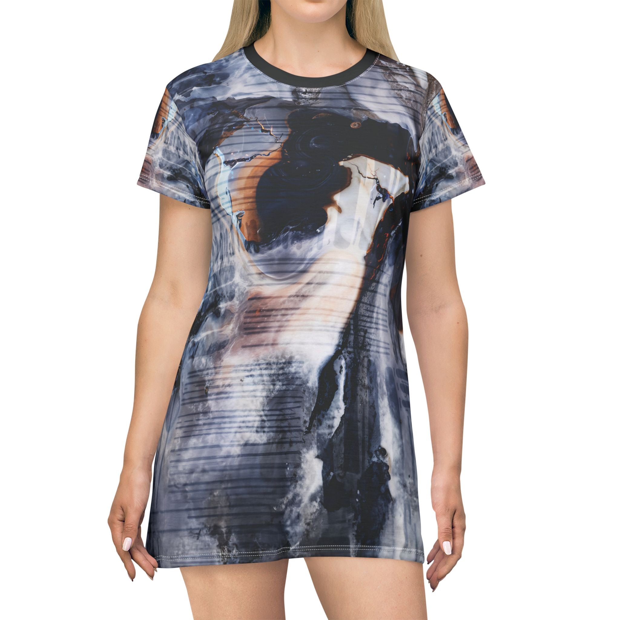 Opal Boulder Marble Swirl T-Shirt Dress