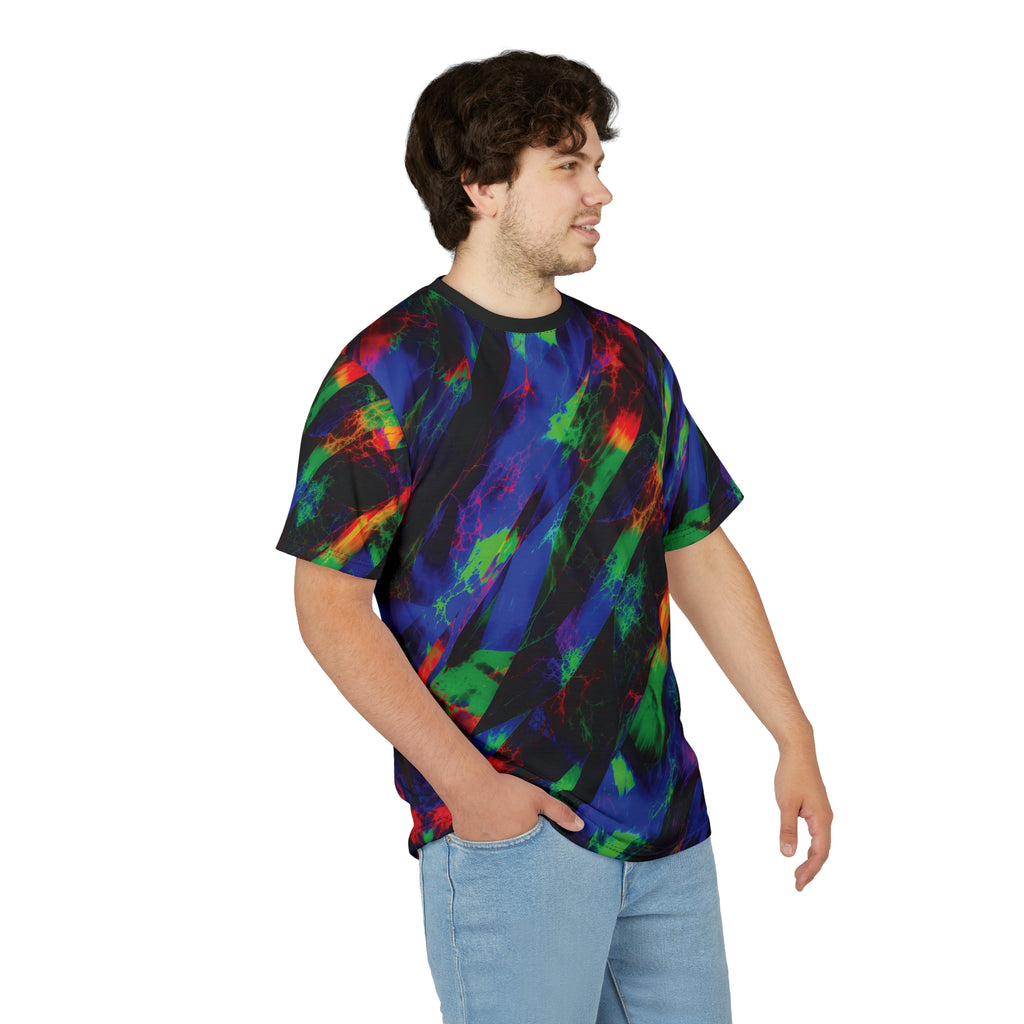 Voltage Rift Tee Neon Splash Cut & Sew T-Shirt