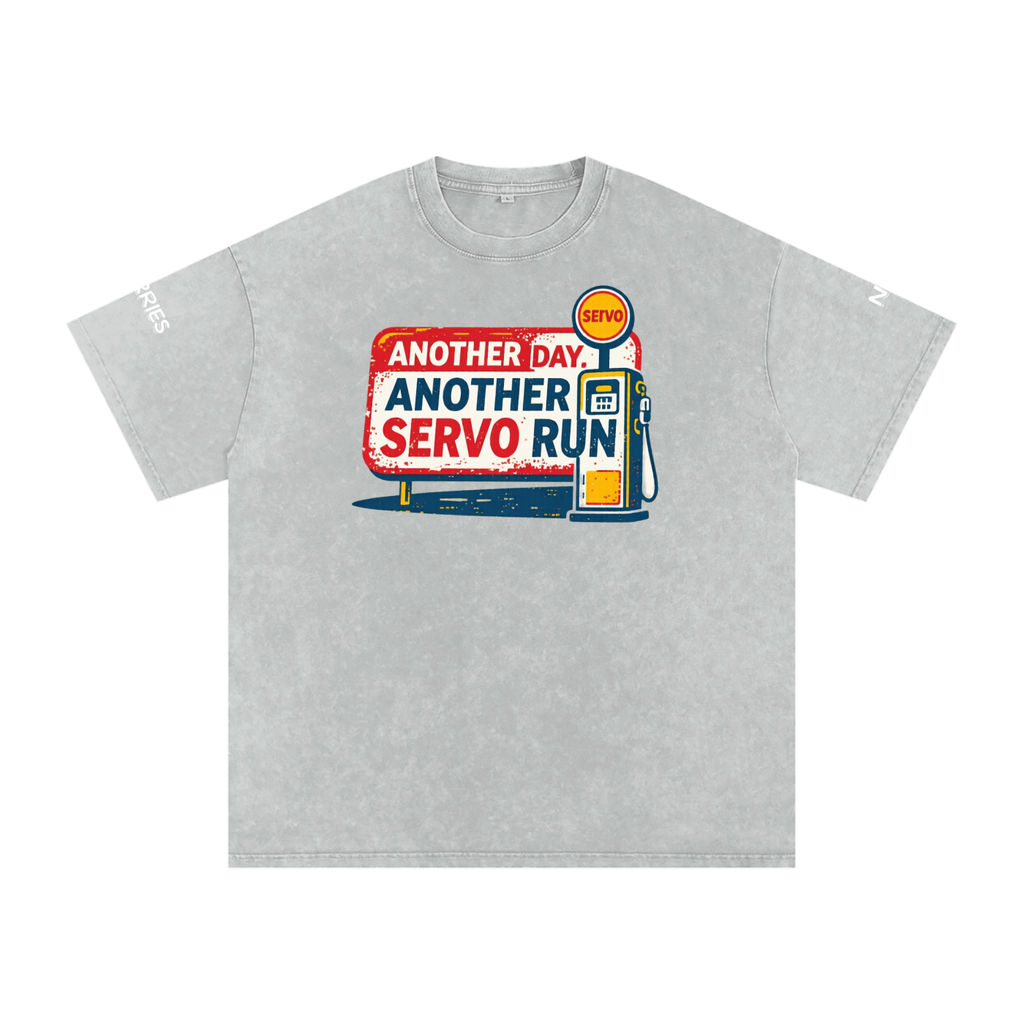 Not the Usual Snow Washed Oversized Cotton T-Shirt Another Day Servo Run Tee