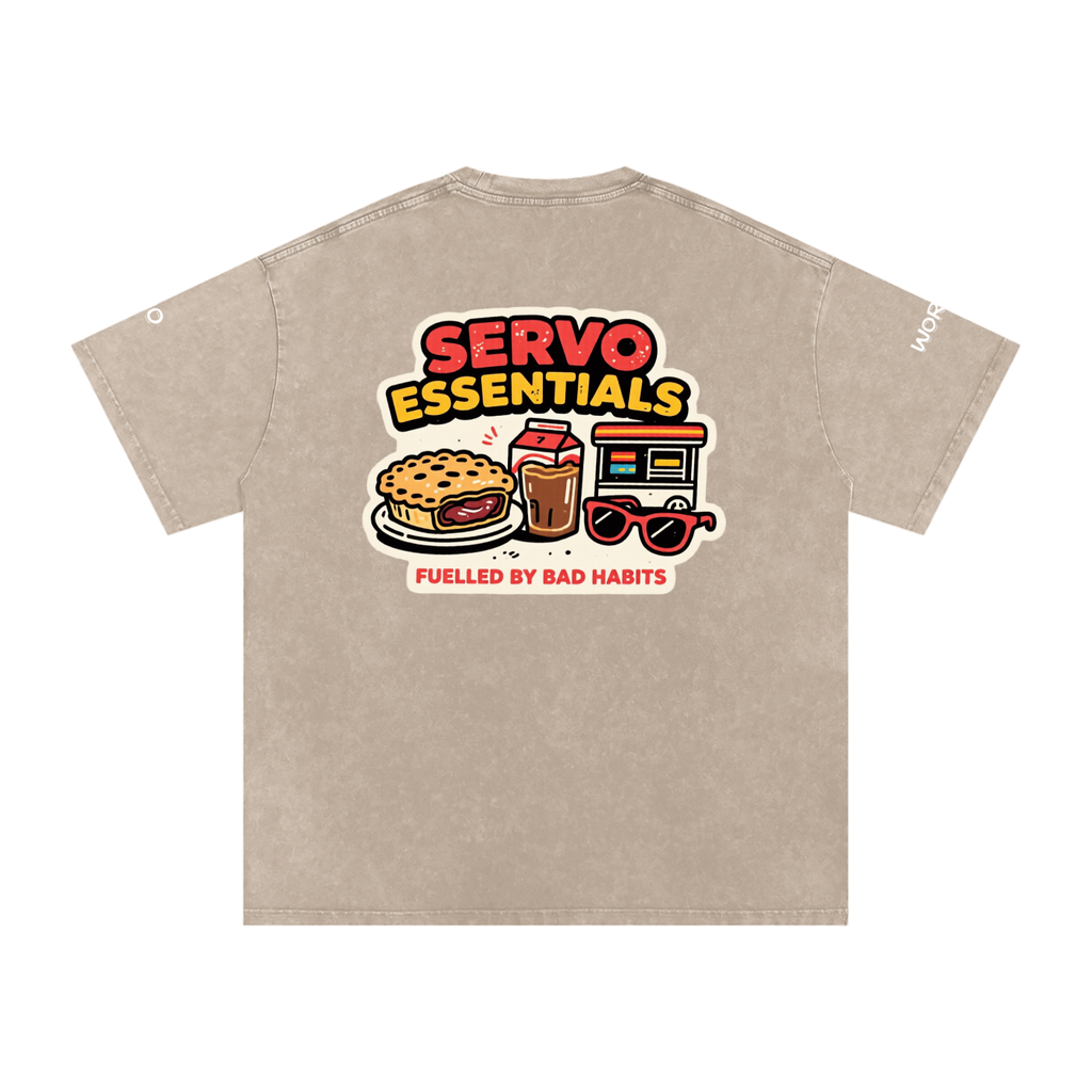 Not the Usual Snow Washed Oversized Cotton T-Shirt Another Day Servo Run Tee